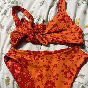 Leni Swims Orange and Red Reversible Bikini Set